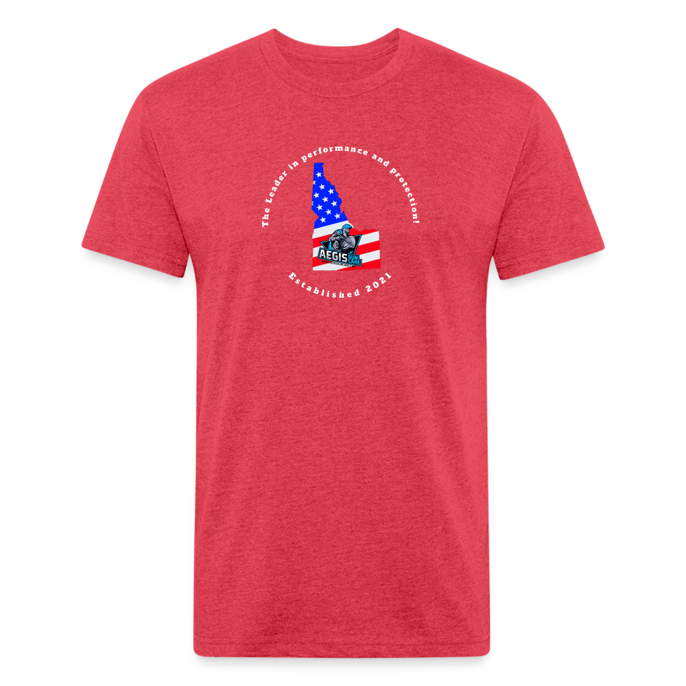 Fitted Cotton/Poly T-Shirt by Next Level - heather red