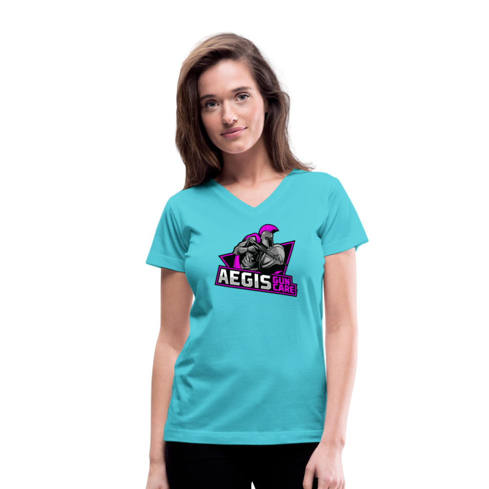 Women's V-Neck T-Shirt - aqua