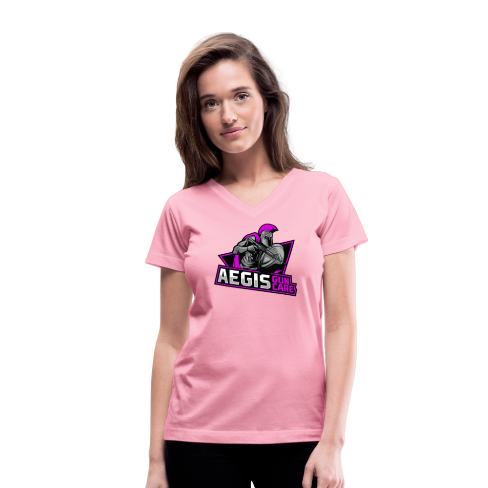 Women's V-Neck T-Shirt - pink