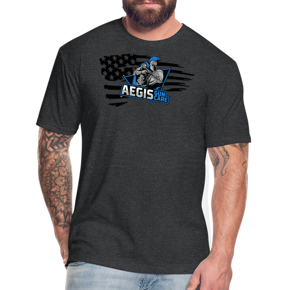 Aegis logo flag T-Shirt by Next Level - heather black