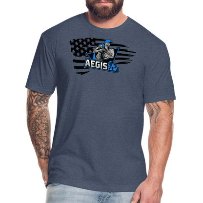 Aegis logo flag T-Shirt by Next Level - heather navy