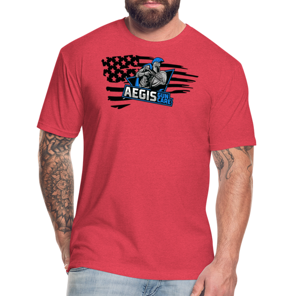 Aegis logo flag T-Shirt by Next Level - heather red