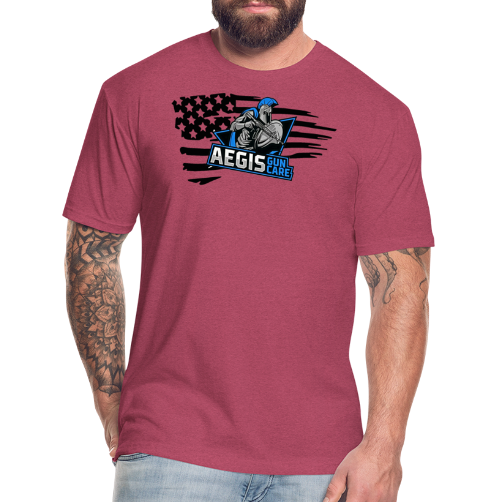 Aegis logo flag T-Shirt by Next Level - heather burgundy