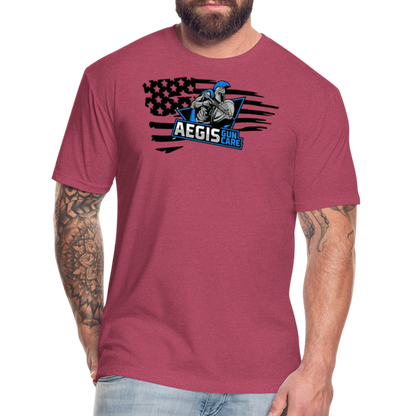 Aegis logo flag T-Shirt by Next Level - heather burgundy