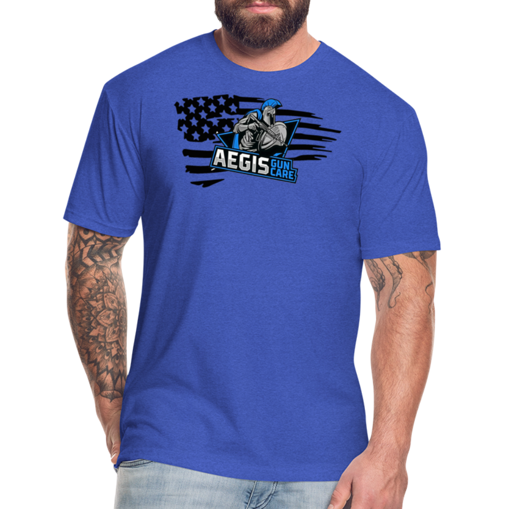 Aegis logo flag T-Shirt by Next Level - heather royal