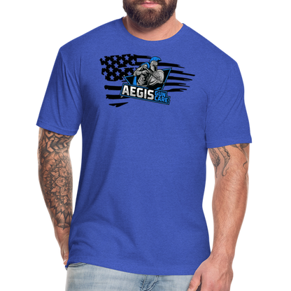 Aegis logo flag T-Shirt by Next Level - heather royal